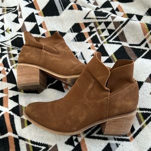 Tan leather booties